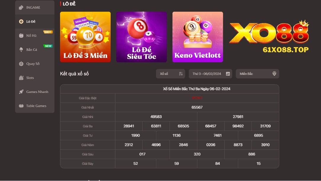 Lô đề XO88 lối chơi đơn giản trả thưởng cao